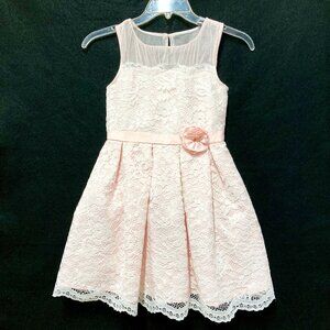 Girls Lace Dress Party Formal Sleeveless Pink Size 6 Jona Michelle